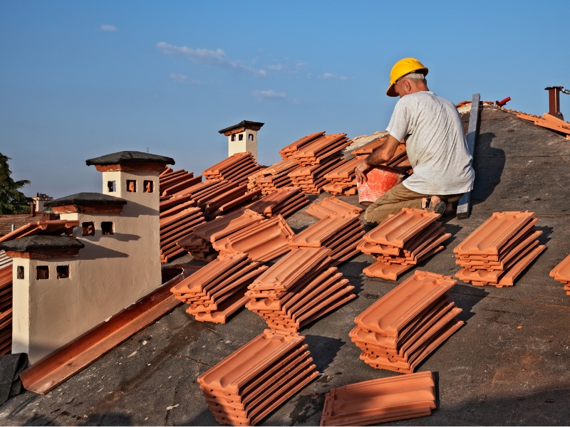 roof tile installation